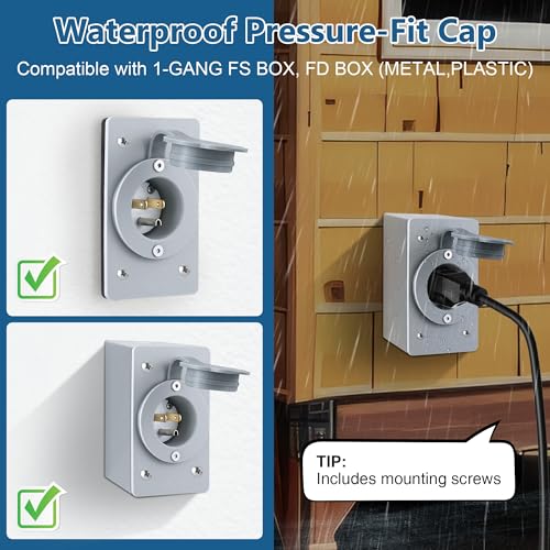1 Pack 15AMP Straight Blade Flanged Male Power Inlet - Image 3