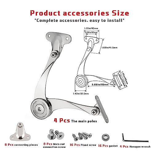4 Pcs Heavy Duty Soft Close Lid Support Hinges | Hand Tools - Image 3