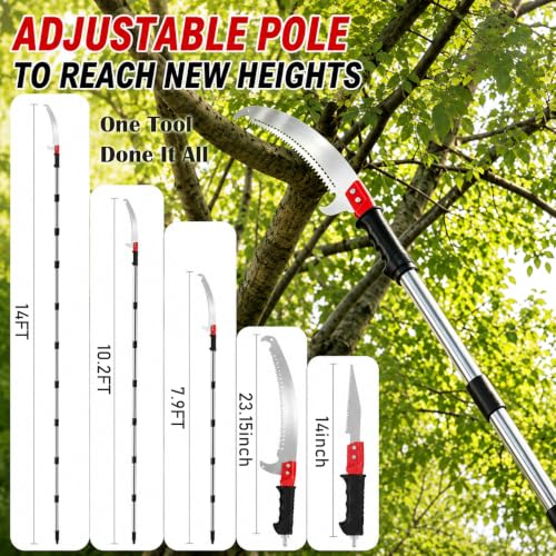 14FT Pole Saw with Adjustable Length for Tree Trimming - Image 3