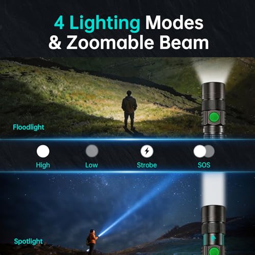 Hoxida Pocket EDC Tactical Flashlight Rechargeable Super Bright - Image 5