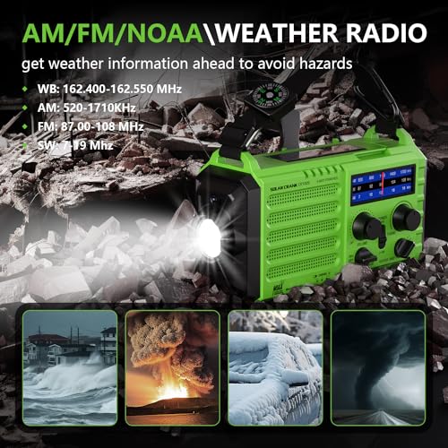 Emergency Weather Radio with NOAA Alert, Portable Solar - Image 3