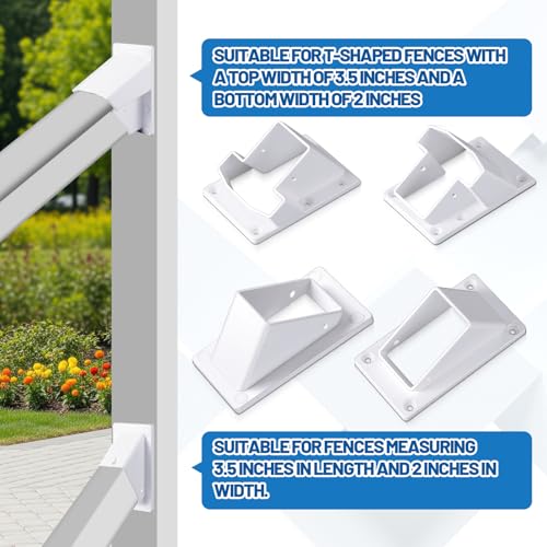 4 Pcs Vinyl Fence Brackets 2" X 3.5" Classic with Screws - Image 5