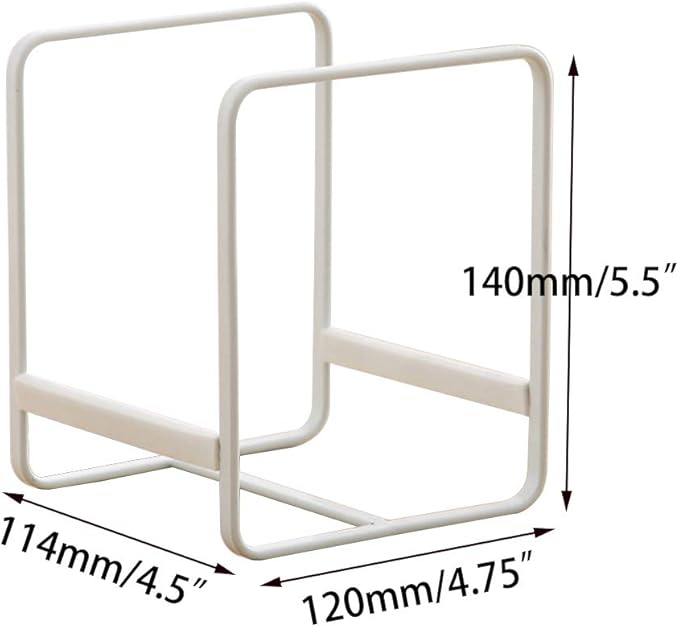 2PCS Plate Holders Organizer, Metal Dish Storage Dying Display Rack for Cabinet, Counter and Cupboard - White， Small