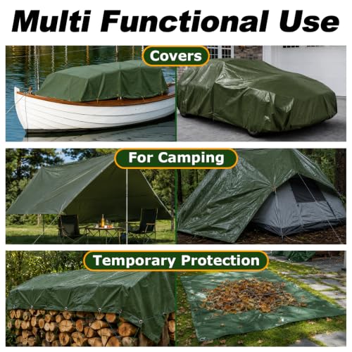 8x10 FT General Green Tarp, 8 Mil Tarp Waterproof - Image 8