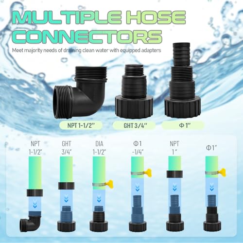 1.7HP Sump Pump Submersible Water Draining Pump, High Flow - Image 7