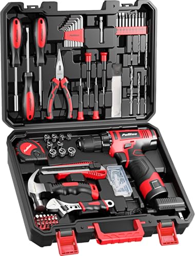 PULITUO 149-Piece Home Drill Set with Red 12V Cordless | Hand Tools - Image 2