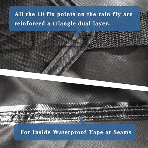 5x7ft Black Tarp Heavy Duty Waterproof, Oxford Fabric Cover 20mil - Image 6