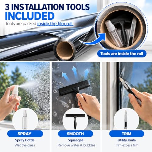 Coavas One Way Window Privacy Film See Out Not In UV Blocking - Image 6