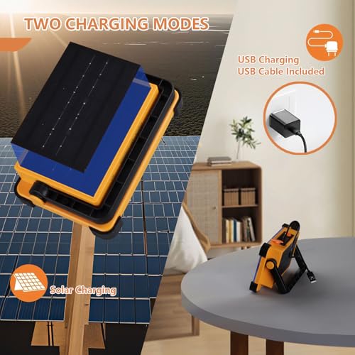 YXQUA 120W Solar Rechargeable Work Light, 144 LED 10000LM, IP65 - Image 5