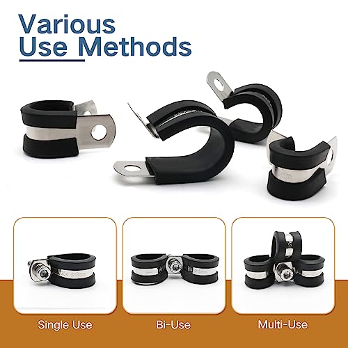 ZIPCCI 1 Inch Cable Clamp, 15 Pack Stainless Steel Wire Clamp - Image 5
