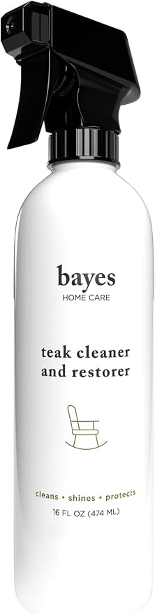 Bayes High Performance Teak Cleaner & Restorer - Cleans, Shines, and Protects - Maintains Fine Teak and Restores Neglected Teak - 16 oz