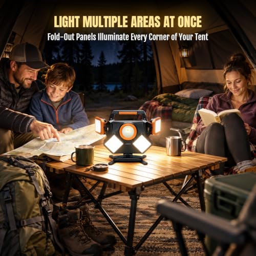 5000LM Rechargeable Work Light, Multi-Panel LED for Emergency - Image 4