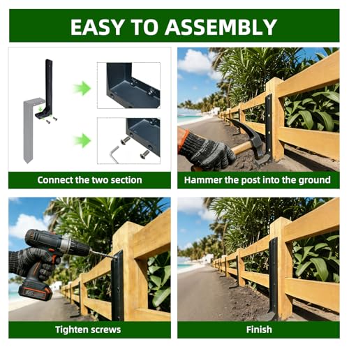 5PCS Fence Post Repair Kit, Heavy Duty Fence Posts Repair - Image 6