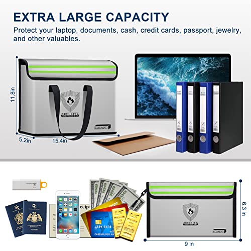 Fireproof Water Splash Resistant Document Bag Set 2 Pack - Image 3