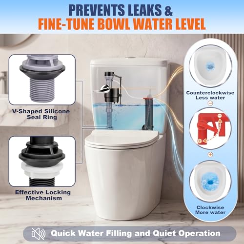 6 Pack Universal Toilet Flusher Replacement Kit and Toilet - Image 5