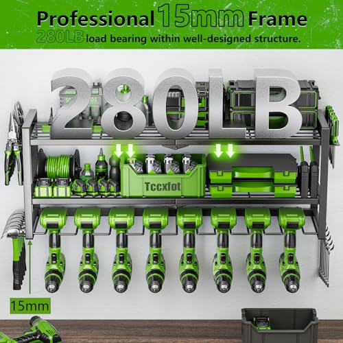 Power Tool Organizer - 3 Layer 8 Drill Holder Wall Mount - Image 4
