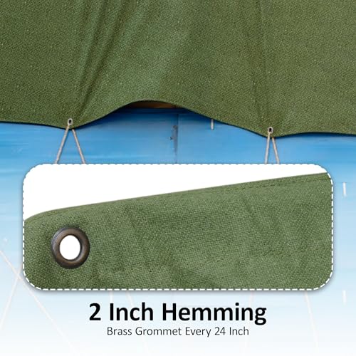 Zuperia Heavy Duty Canvas Tarp (8' x 10' ft - Pack of 2) - Image 6