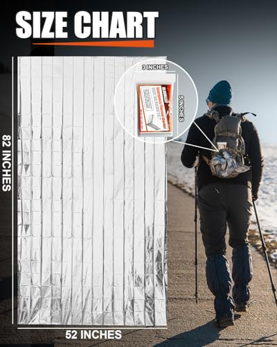 10-Pack Emergency Mylar Blankets, Thermal Space Blankets - Image 3
