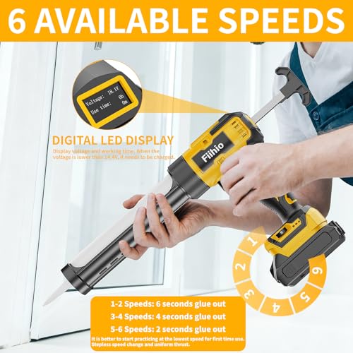 Cordless Caulking Gun Compatible with Dewalt 20V Max | Caulking Tools - Image 3