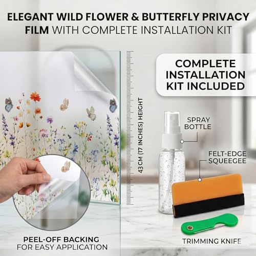 Static Cling Window Privacy Film, 78" x 17" Frosted Glass - Image 8