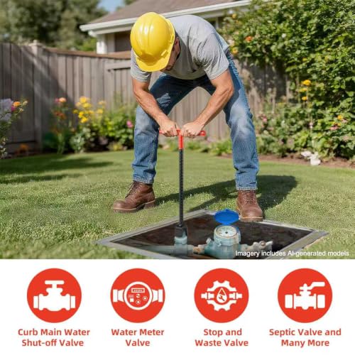 17in Professional Water Meter Key Shut off Tool with 4-Way - Image 4