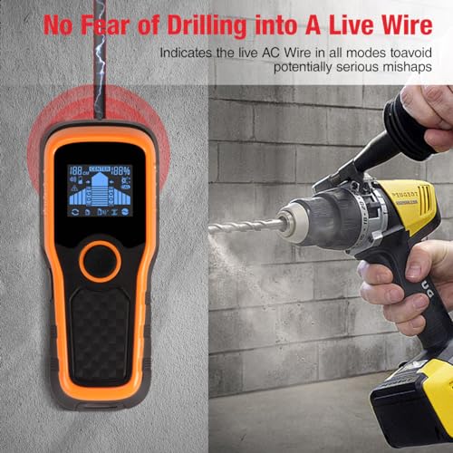 Wall Scanner 6 in 1 Stud Finder HD LCD for Wood Metal AC Wire - Image 5
