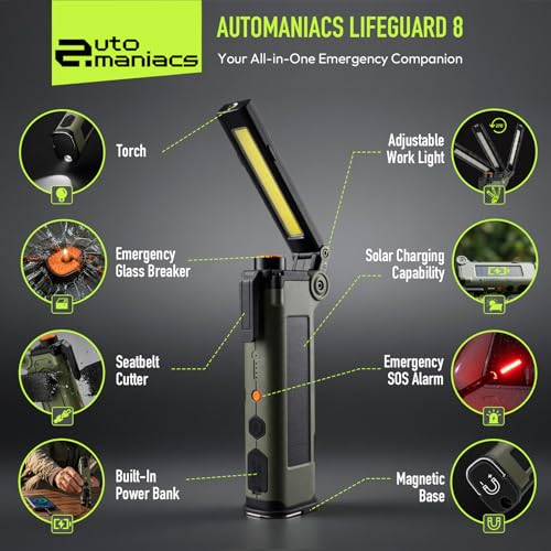 AutoManiacs All-in-1 Car Safety Tool, Solar Rechargeable - Image 3