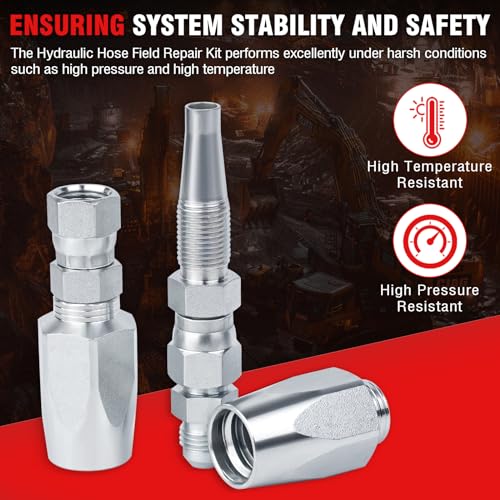 2-Pack Hydraulic Hose Field Repair Kit,1/4" Inner Diameter - Image 6