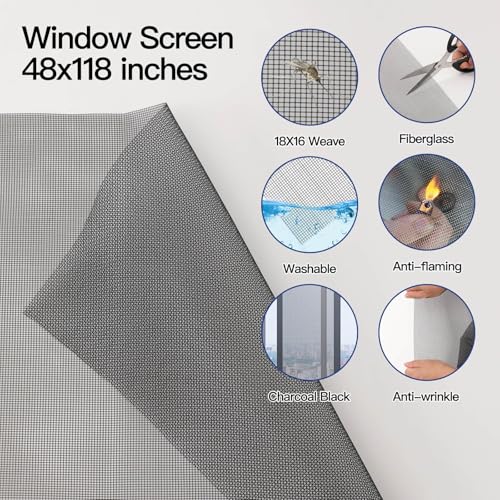 Window Screen Door Repair Kit Include Window Screens Mesh - Image 5