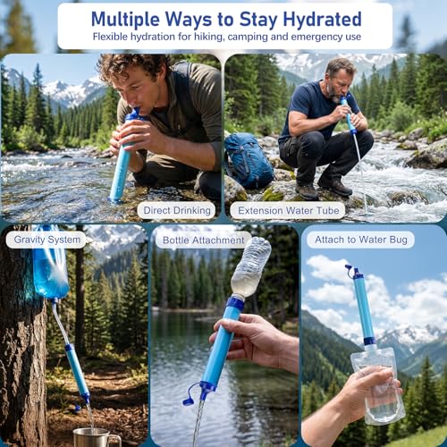 2 Pack Water Filter Straw, Long-Life Personal Purifier - Image 6