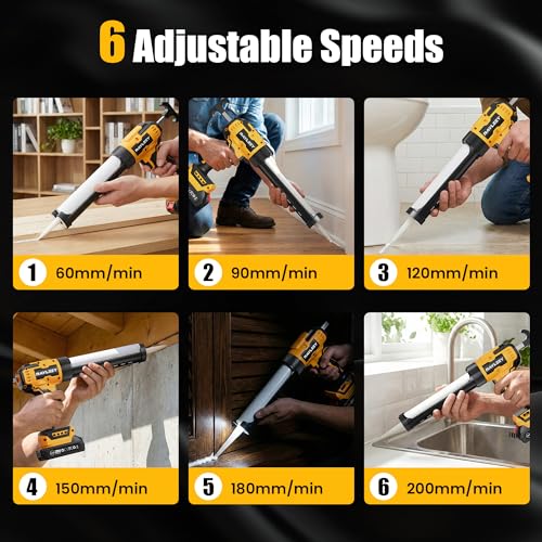 Electric Caulking Gun, Battery Powered Caulk Gun with 2 x - Image 7