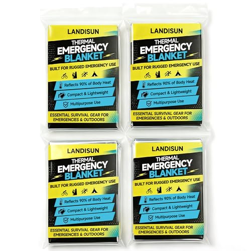 Emergency Blanket Thermal Space Mylar Blankets 4Packs - Image 3