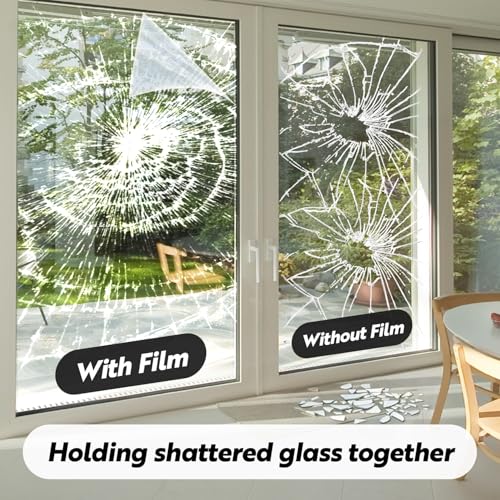 Security Safety Shatterproof Window Film 4 Mil Clear 35.4x78.7in - Image 5