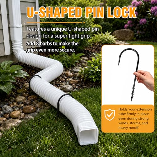 Rain Gutter Downspout Extension Fixing Pin,Holds Tight in Heavy - Image 5