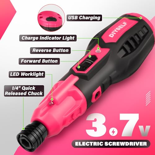 DIYSELF Electric Screwdriver, Cordless Power Screwdriver Set - Image 6
