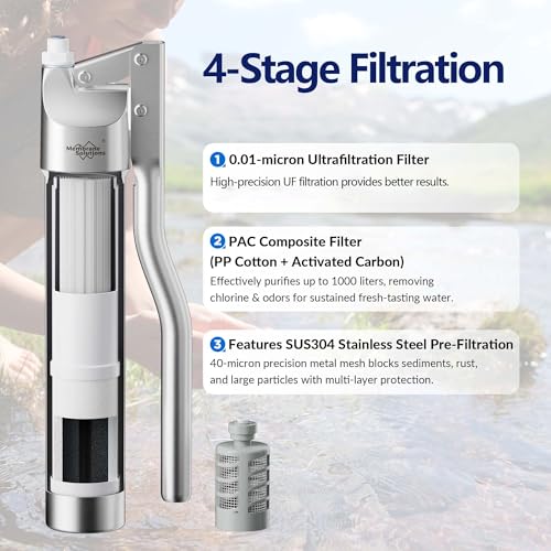 Membrane Solutions P1 Stainless Steel Hand Pump Water Filter - Image 3