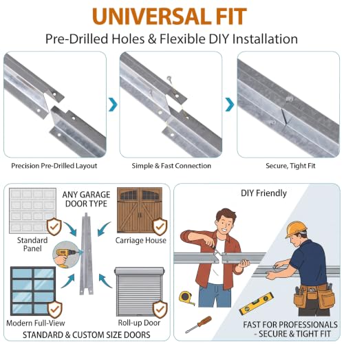 16FT Garage Door Strut, Heavy Duty Steel Reinforcement Brace - Image 7
