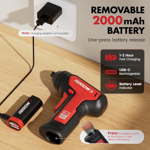 Arrow 4V Cordless Electric Screwdriver Kit, 28 Bits - Image 5