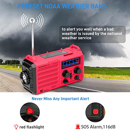 Emergency Weather Radios Portable AM FM SW Solar Hand - Image 3
