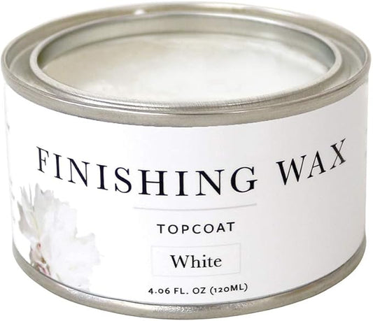 Jolie Finishing Wax - Protective topcoat Paint - Use on interior furniture, cabinets, walls, home decor and accessories - Odor-Free, Non-Hazardous - White - 120 ml