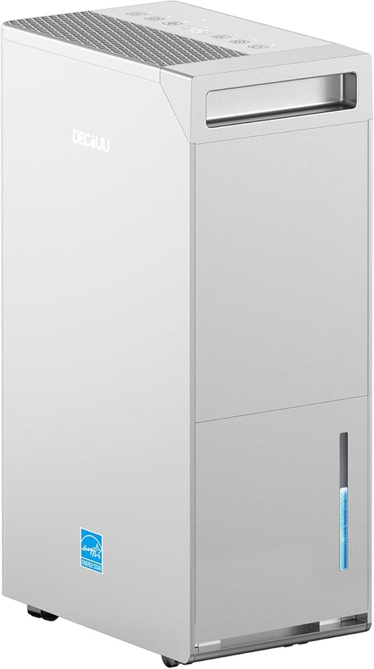 5000 Sq.Ft Energy Star Most Efficient 2024 Dehumidifier,DECIUU Max 100 Pint Dehumidifier for Basement with Drain Hose,Intelligent Humidity Control for Home Bathroom Garage Bedroom
