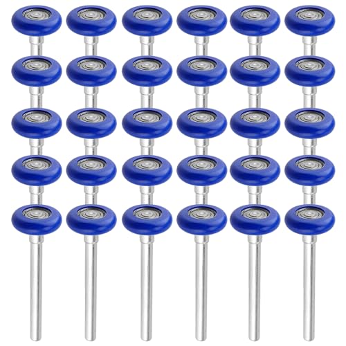 30 Pack 1.8 Inch Nylon Garage Door Rollers 4.7 Inch Stem, Blue - Image 2