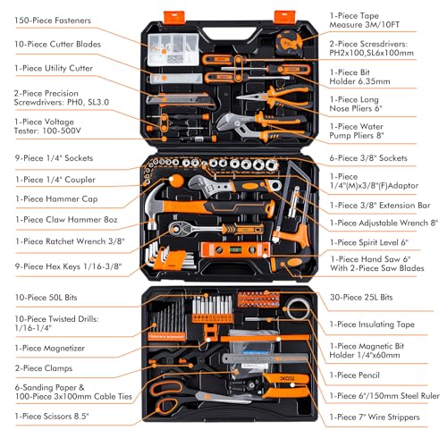 XOOL 368 Piece Home Repair Tool Kit with Drawer Toolbox | Hand Tools - Image 3