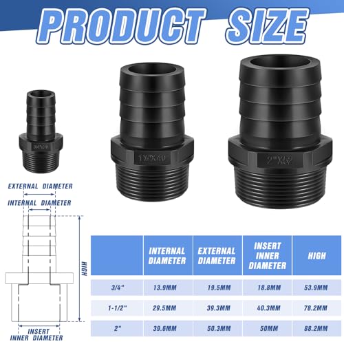 2 Pcs Pool PVC Tube Fitting Barbed Hose Fittings Adapter - Image 4