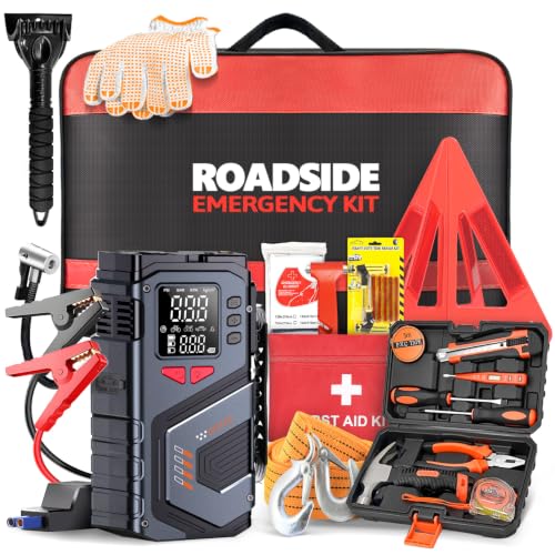 Jump Starter with Air Compressor Car Emergency Kits for Vehicles - Image 2