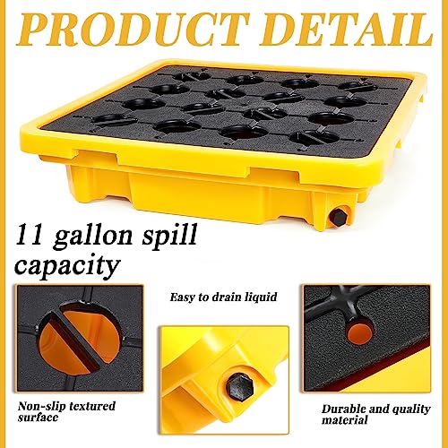 1 Drum Spill Containment Pallet with Drain Anti Slip, 26.4 x 26.4 - Image 4