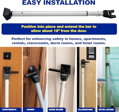 BRINKS Portable Door Security Bar, Door Jammer - Image 6