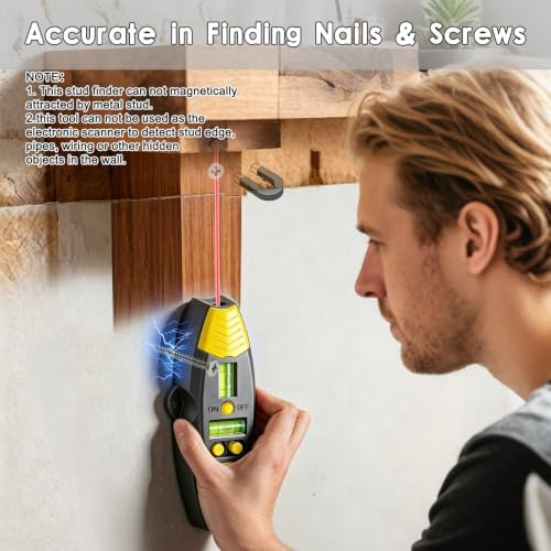 3-in-1 Magnetic Stud Finder with Laser, Wall Scanner | Home Repair - Image 3