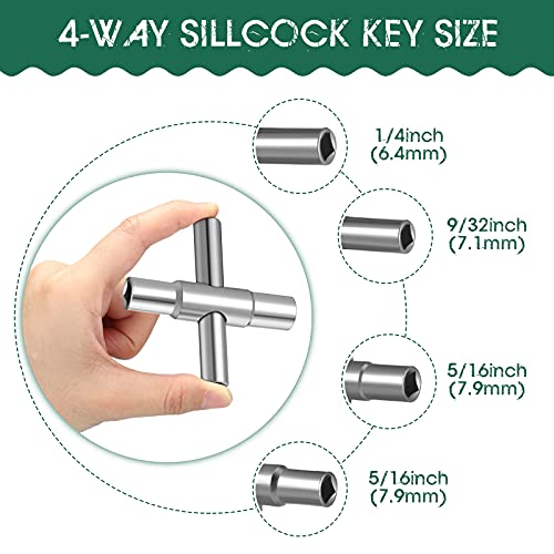2 Pcs 4 Way 6 Way Sillcock Key Wrench, Valve Faucet Spigot Tool - Image 4