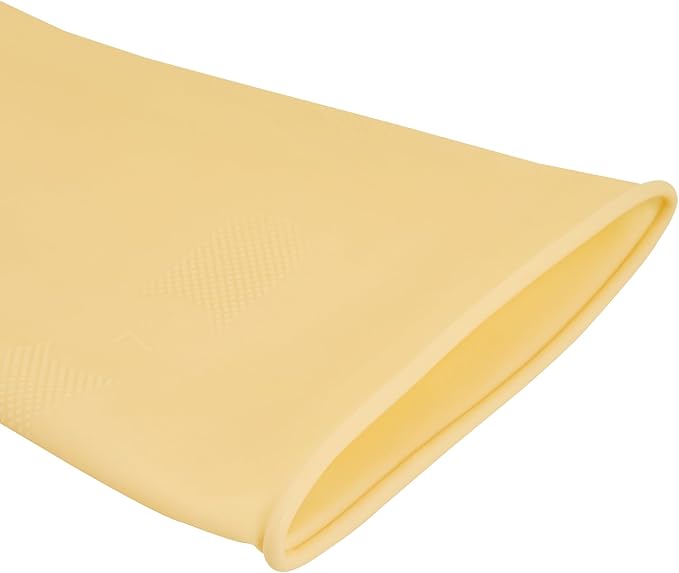 Restaurantware-Clean Tek Professional 22 Mil Large Cleaning Gloves, 10 Pairs Of Long Cuff Gloves - No-Slip Grip, No-Powder, Yellow Latex Gloves For Kitchen Cleaning, Ideal For Washing Dishes